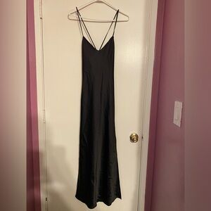 Topshop Black Maxi Dress with Spaghetti Straps